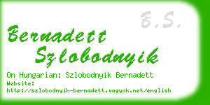 bernadett szlobodnyik business card